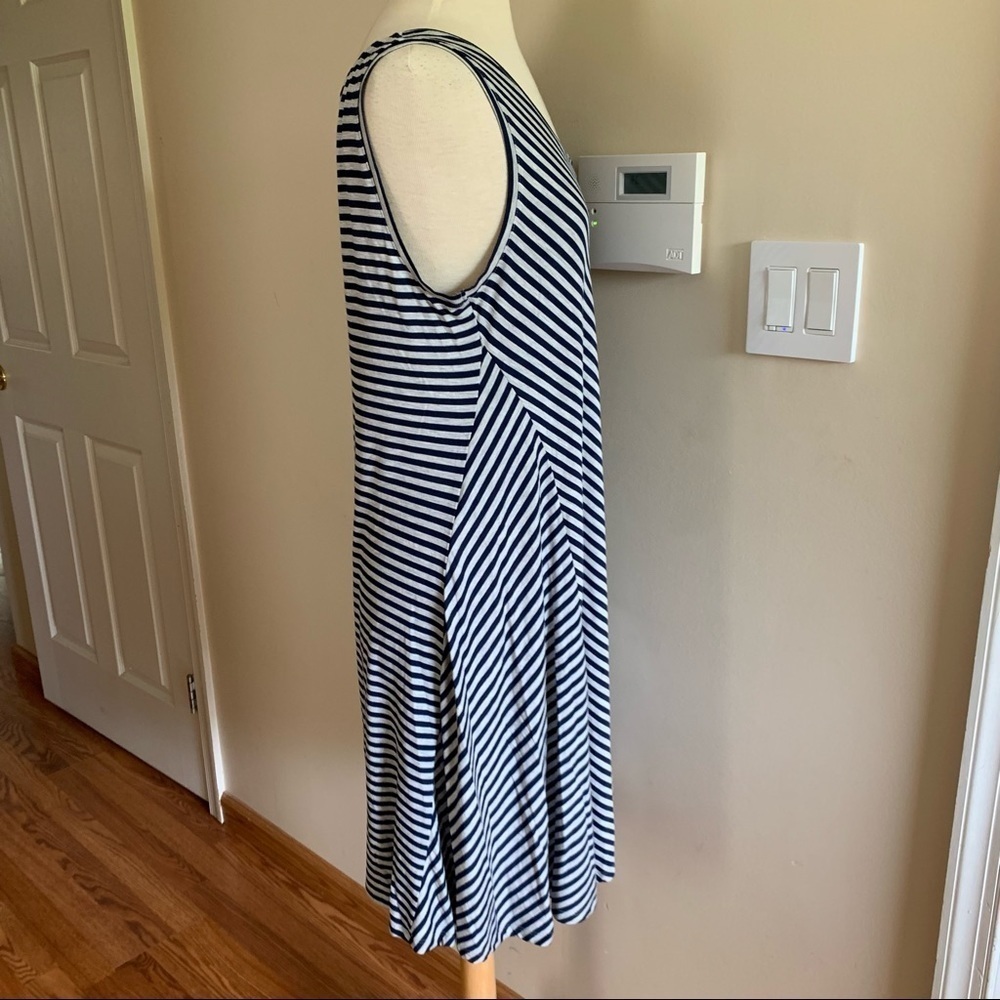 Style & Co Sleeveless Dress striped blue white XL - Picture 11 of 13